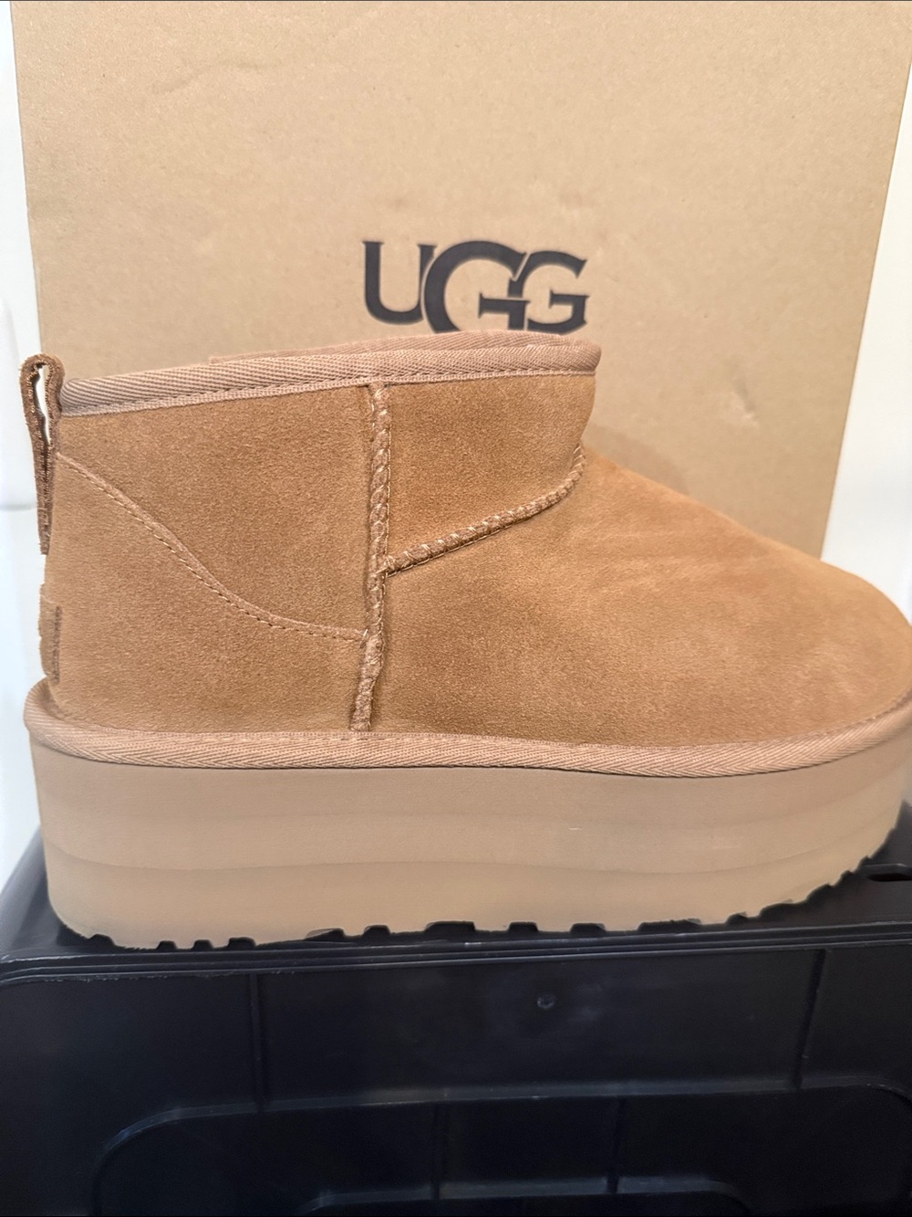 UGG Women’s Chestnut Suede Platform Ankle Booties